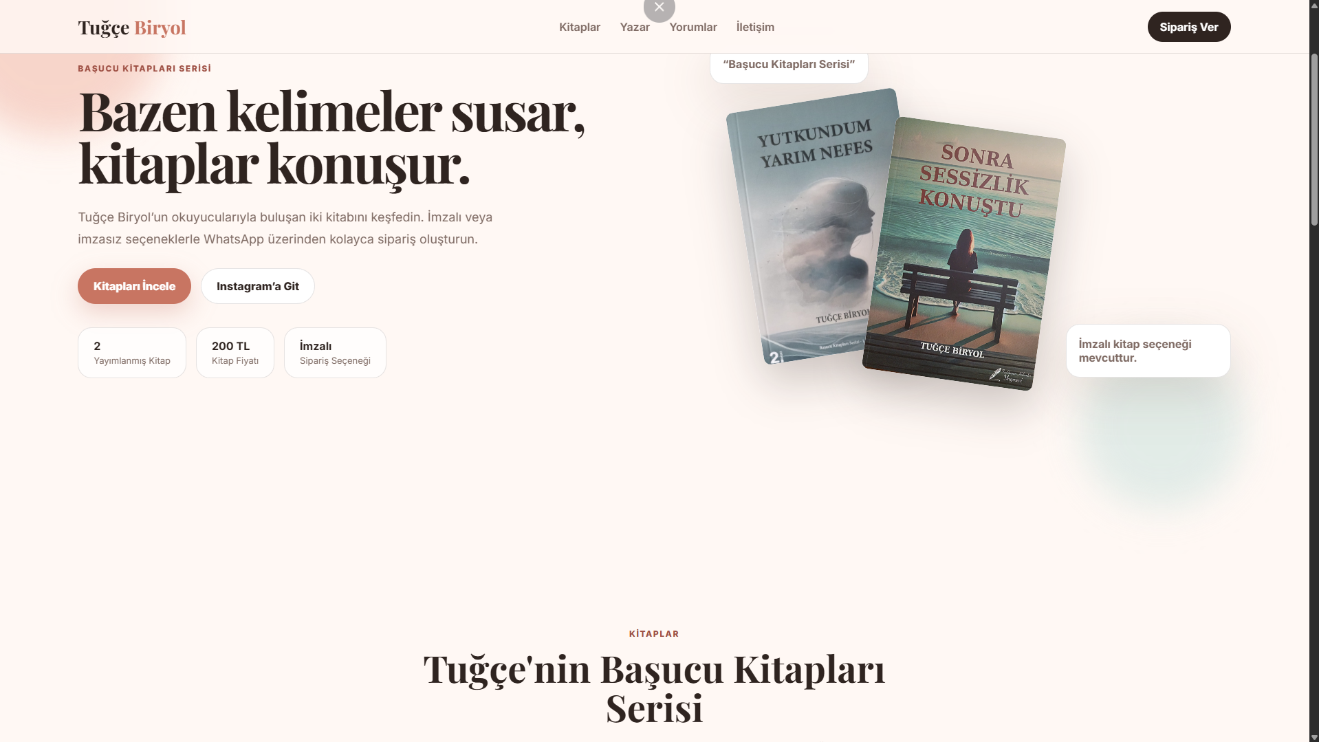 TUĞÇE BİRYOL — website screenshot